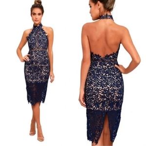Lulus Divine Destiny Navy Dress